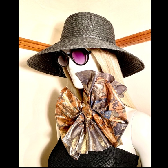 NORDSTROM - Vintage Italian Metallic Tonal Scarf - Picture 13 of 17